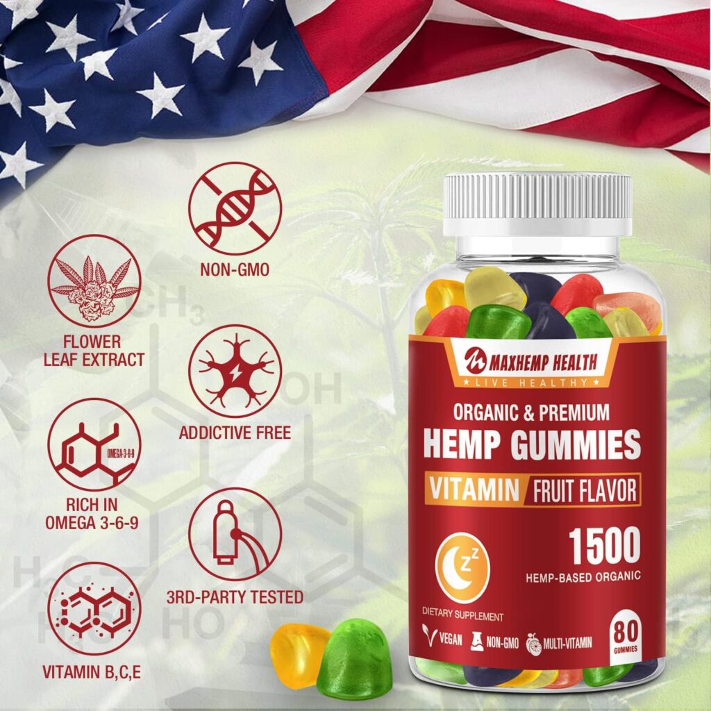 Natural Hemp Gummies Advanced Extra Strength - High Potency Best Cbdmd Cbdfx CBS CDB Gummy Bear Adults - Low Sugar