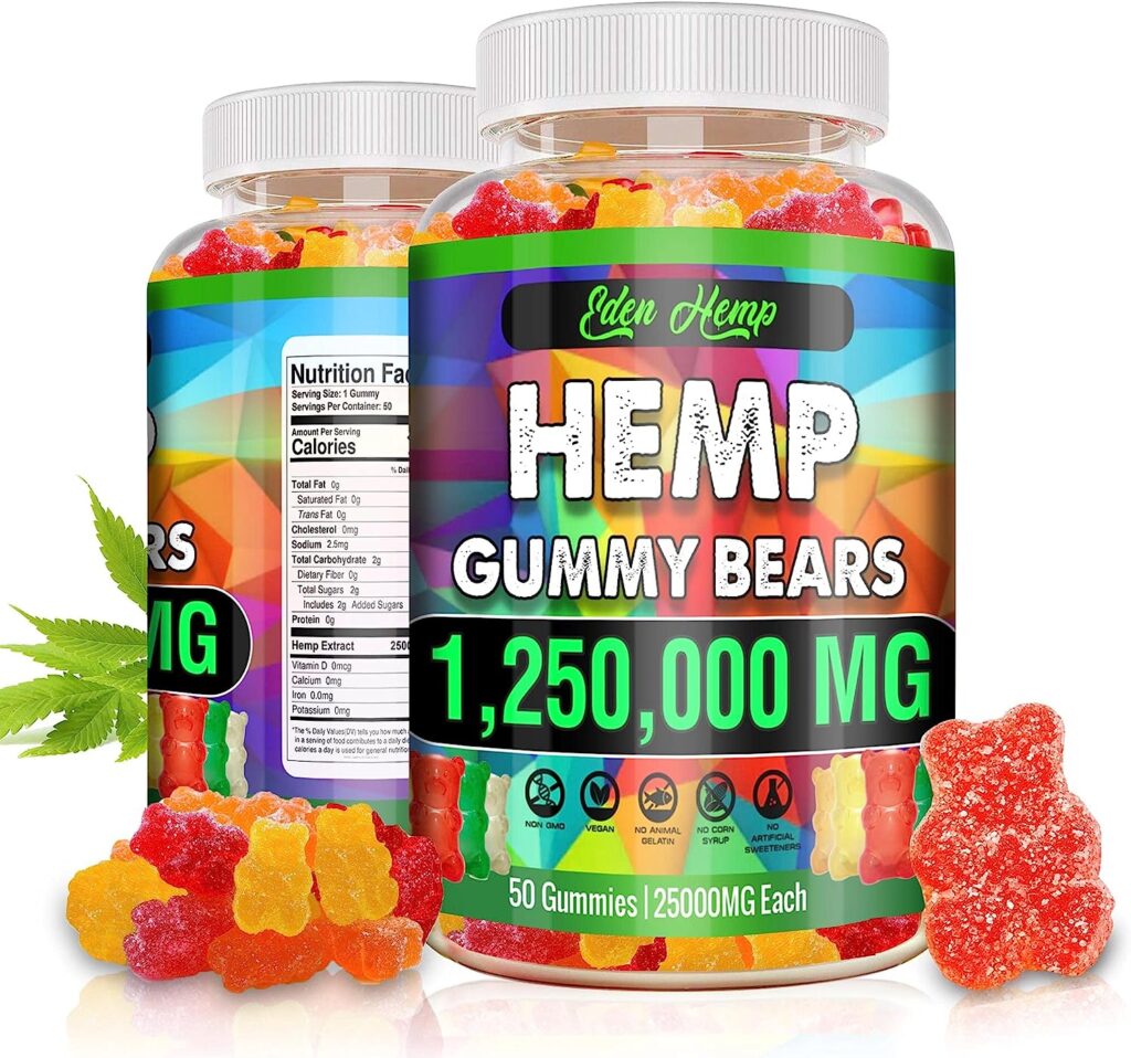Natural Hemp Gummies Advanced Extra Strength - High Potency Best Sleep Cbdmd Cbdfx CBS CDB Gummy Bear Adults - Low Sugar Candy Zero CBD Oil,50 count