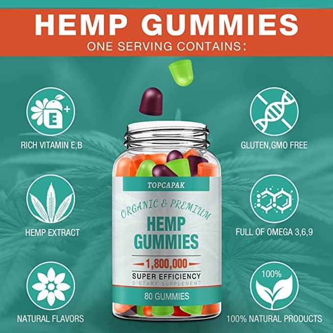 Natural Hemp Gummies Advanced Extra Strength - High Potency Best Sleep - Made in USA - Low Sugar Zero ÃBD Oil